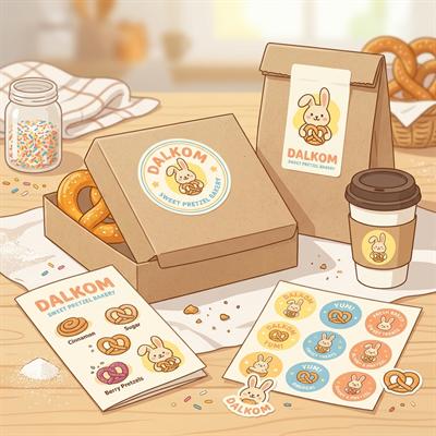 Bunny rabbit branding and stickers project for Dalkom